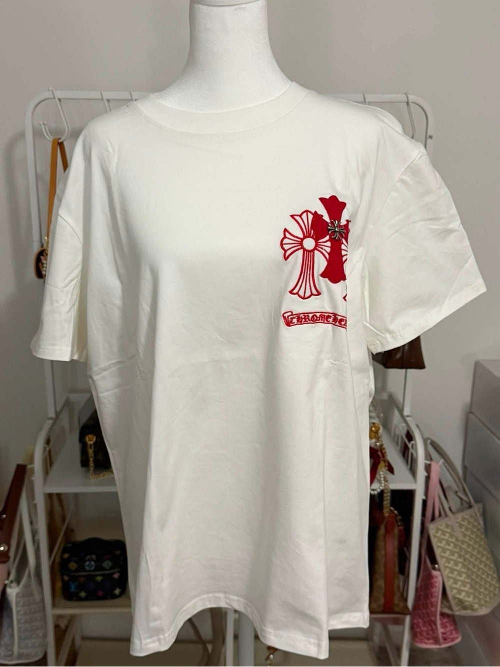 White Graphic Cross Shirt - Chrome